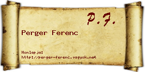 Perger Ferenc névjegykártya