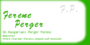 ferenc perger business card